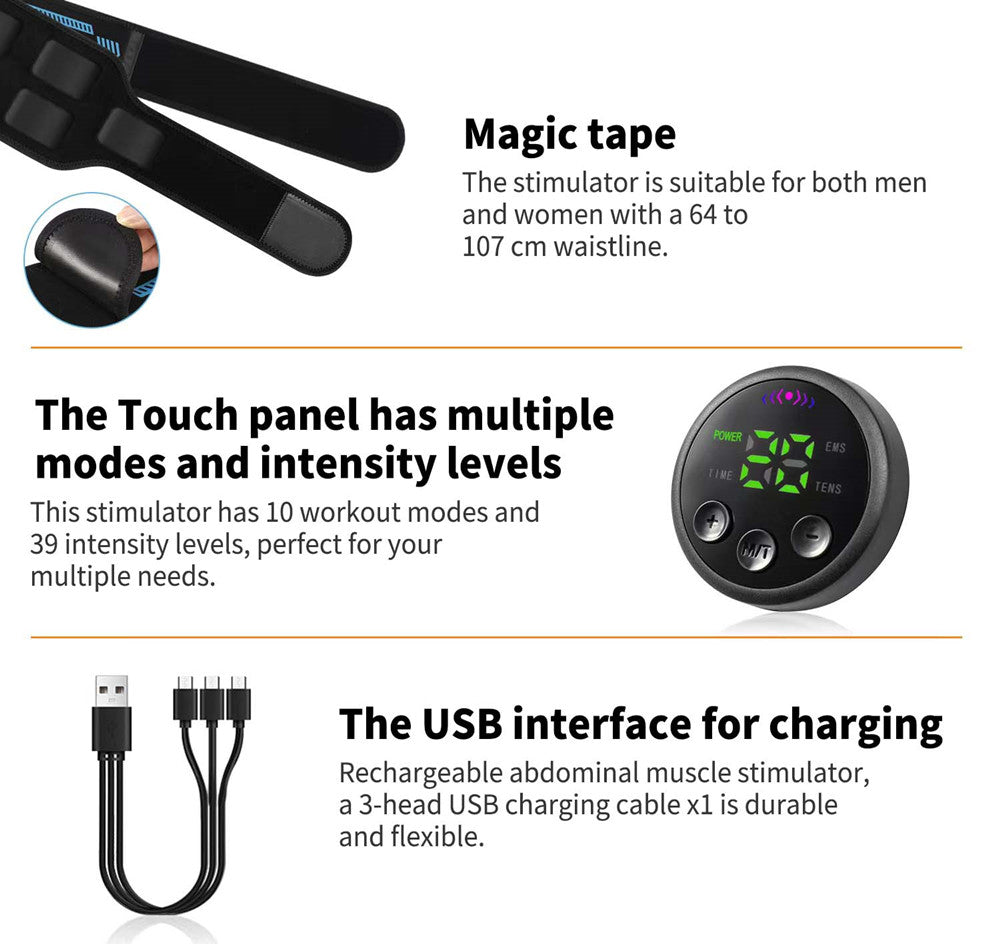 Estimulador muscular multifuncional FlexPro 360 | Cobertura específica para abdominales, brazos y piernas