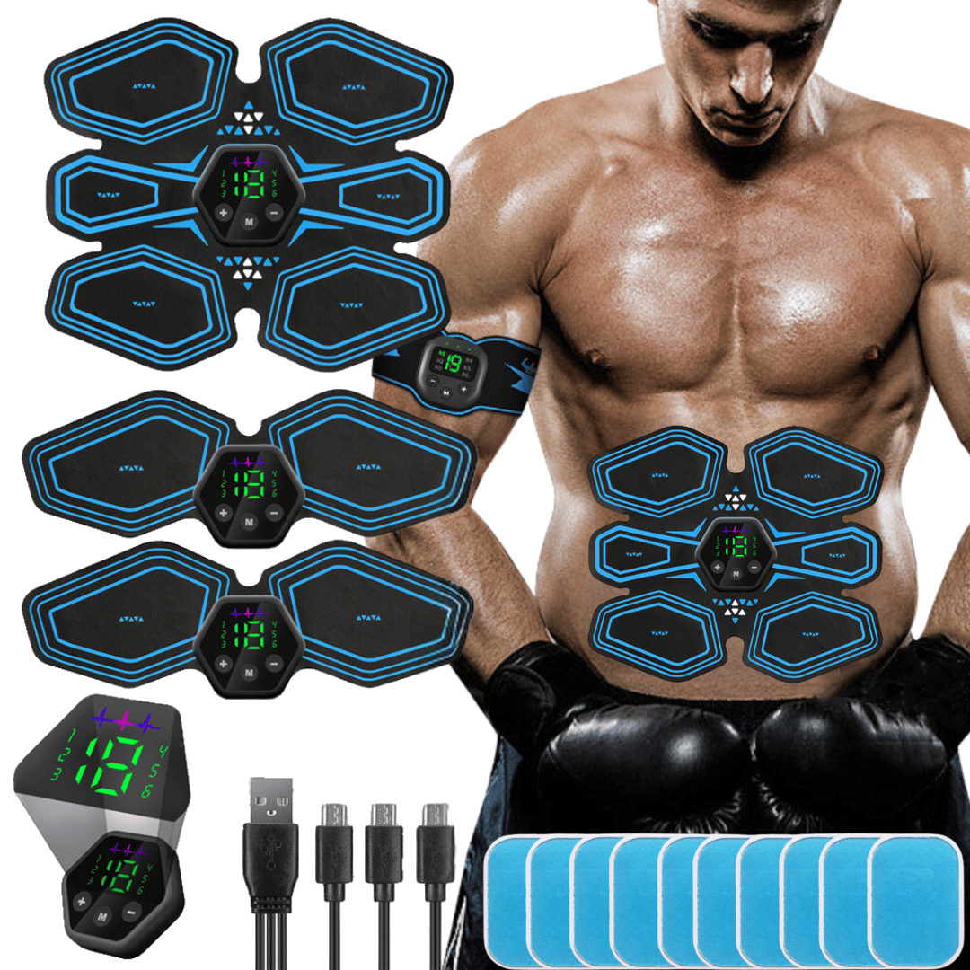 Abs Stimulator - 360° Abs and Arms Muscle Stimulator with Gel Pads