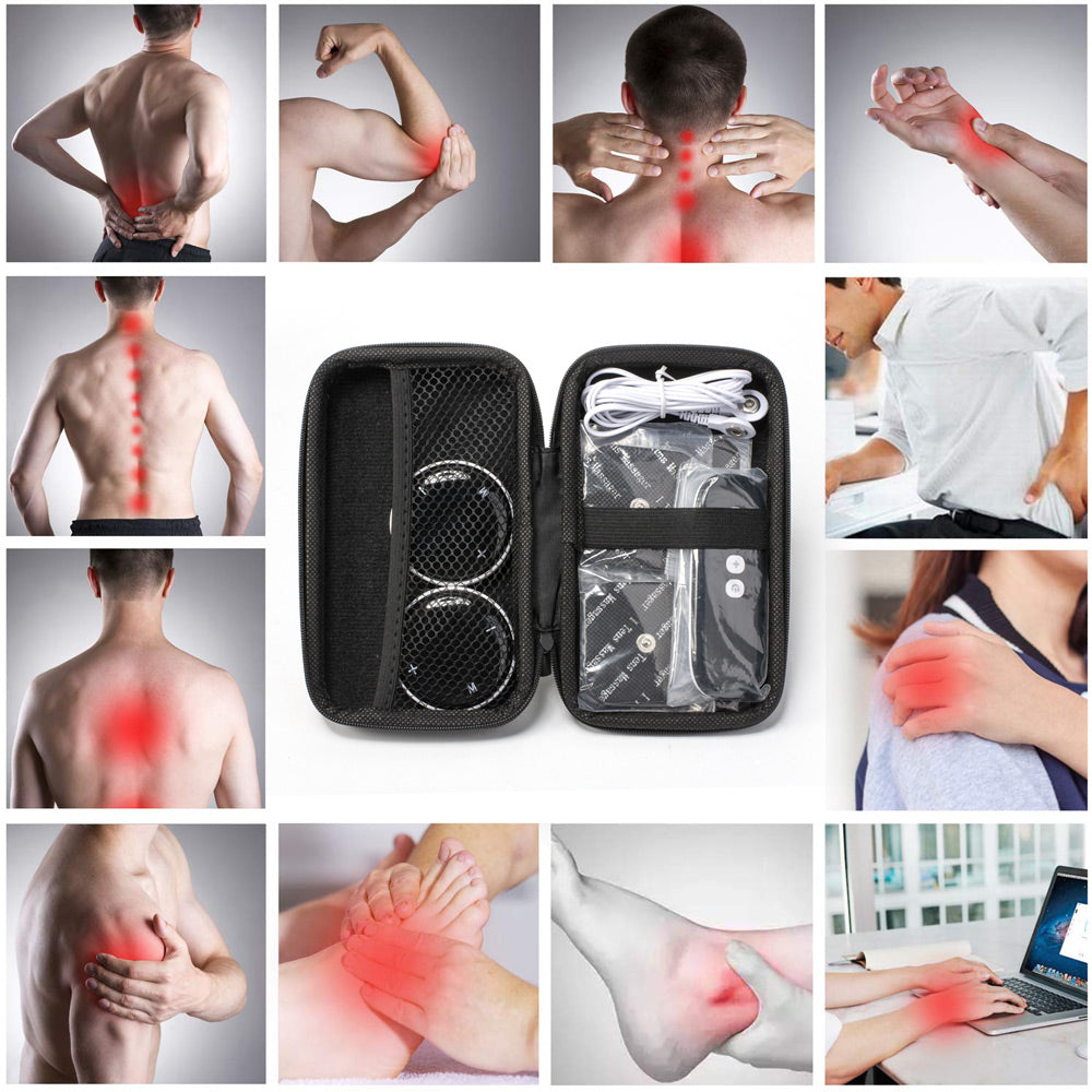 Wireless TENS Unit - Cordless Electric Muscle Stimulator with Remote Control, Portable Neck & Back Pain Relief Kit