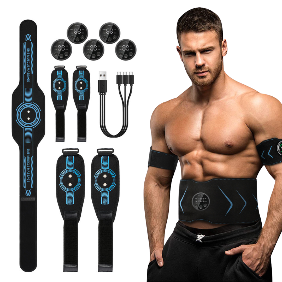 Estimulador muscular multifuncional FlexPro 360 | Cobertura específica para abdominales, brazos y piernas