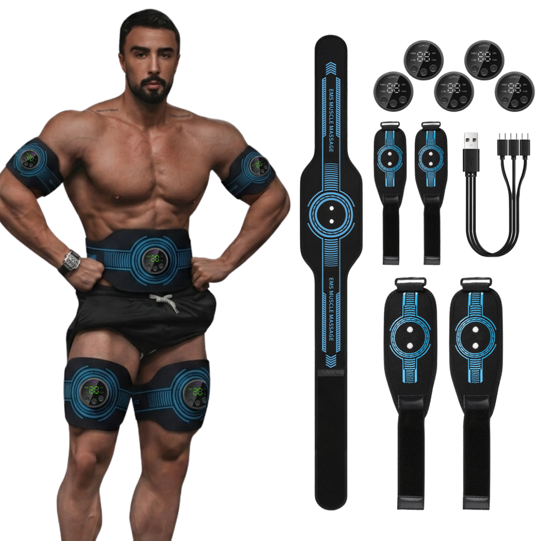 FlexPro 360 Multi-Functional Muscle Stimulator | Targeted Coverage for Abs, Arms, and Legs