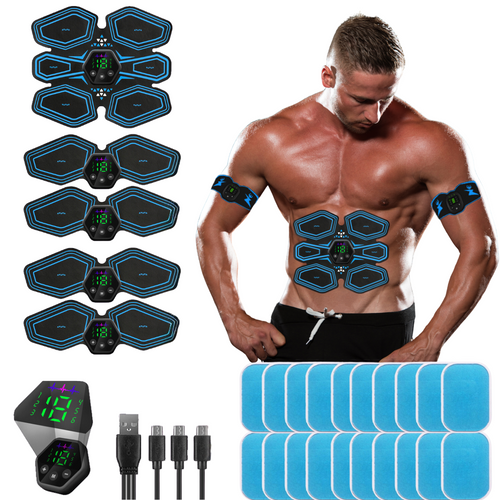 Complete EMS Abs Stimulator Kit – Abs + 4 Multi-Area Muscle Stimulator + 20 Gel Pads