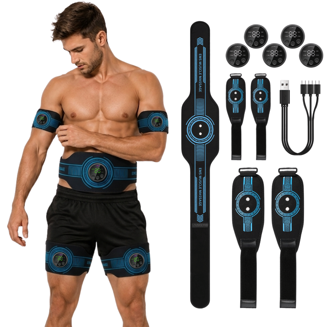 FlexPro 360 Multi-Functional Muscle Stimulator | Targeted Coverage for Abs, Arms, and Legs